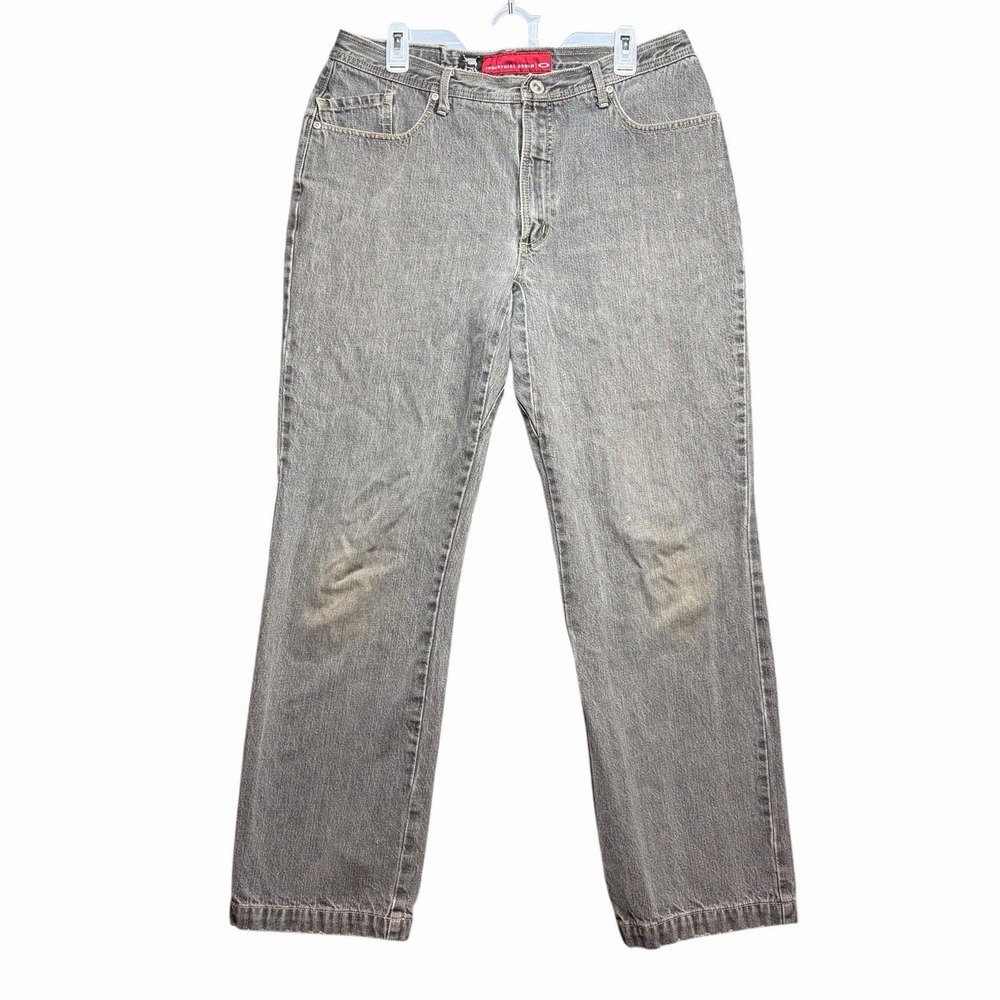 Y2K OAKLEY Red Core Industrial Denim Grunge Streetwear Jeans Charcoal 36x32 VTG